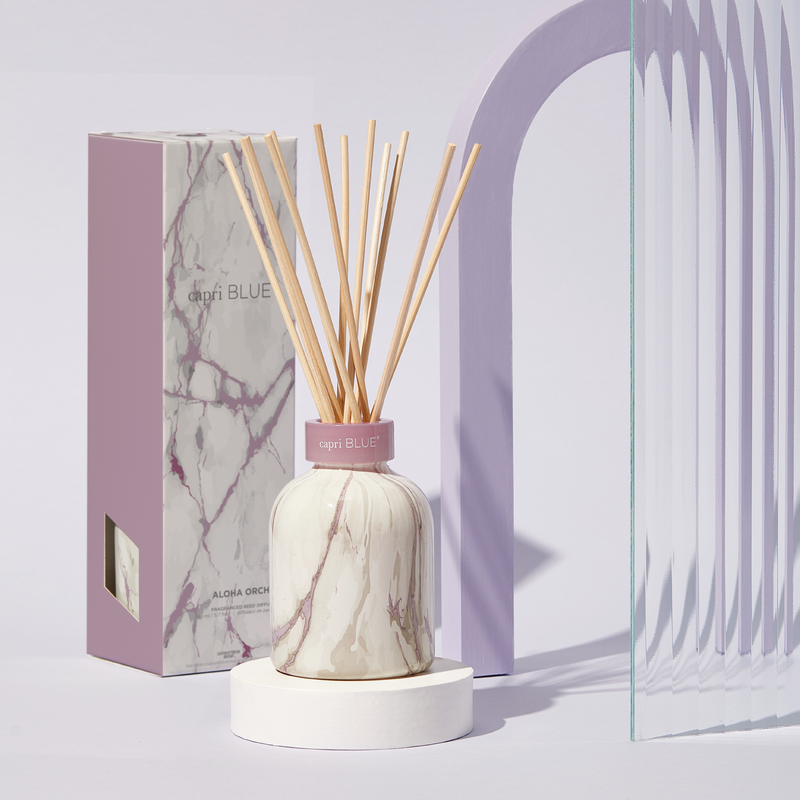 Aloha Orchid Modern Marble Petite Reed Diffuser image number 1